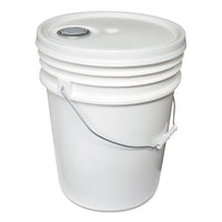 Utility Bucket W-lid, Polyethylene, 5gal, White