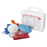 Bloodborne Pathogen Cleanup Kit, Osha Compliant, Plastic Case