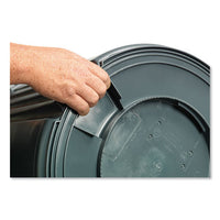 Advanced Gator Waste Container, Round, Plastic, 44 Gal, Gray