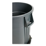 Advanced Gator Waste Container, Round, Plastic, 44 Gal, Gray