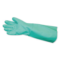 Long-sleeve Unlined Nitrile Gloves, Powder-free, Green, Medium, 12 Pair-carton