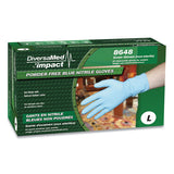 Diversamed Disposable Powder-free Exam Nitrile Gloves, Large, Blue, 50/box