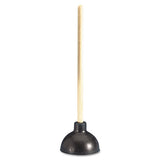 Toilet-drain Plunger, 20" Wood Handle, 6" Dia