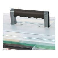 Weathertight Portable File Box, Letter Files, 13.7 X 10.4 X 11.8, Clear-gray Accents