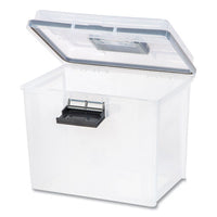 Weathertight Portable File Box, Letter Files, 13.7 X 10.4 X 11.8, Clear-gray Accents