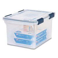 Weathertight File Box, Letter-legal Files, 15.5 X 17.9 X 10.8, Clear-blue Accents