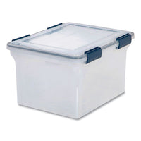 Weathertight File Box, Letter-legal Files, 15.5 X 17.9 X 10.8, Clear-blue Accents