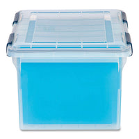 Weathertight File Box, Letter-legal Files, 15.5 X 17.9 X 10.8, Clear-blue Accents
