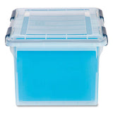 Weathertight File Box, Letter-legal Files, 15.5 X 17.9 X 10.8, Clear-blue Accents
