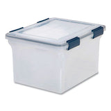 Weathertight File Box, Letter-legal Files, 15.5 X 17.9 X 10.8, Clear-blue Accents