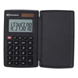 15921 Pocket Calculator With Hard Shell Flip Cover, 8-digit, Lcd