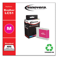 Remanufactured Magenta Ink, Replacement For Brother Lc51m, 400 Page-yield