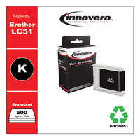 Remanufactured Black Ink, Replacement For Brother Lc51bk, 500 Page-yield