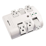 Wall Mount Surge Protector, 6 Outlets, 2160 Joules, White