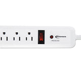 Surge Protector, 6 Outlets, 4 Ft Cord, 540 Joules, White