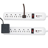 Surge Protector, 6 Outlets, 4 Ft Cord, 540 Joules, White, 2-pk