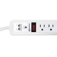 Surge Protector, 7 Outlets, 4 Ft Cord, 1080 Joules, White