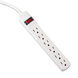 Six-outlet Power Strip, 15 Ft Cord, 1.94 X 10.19 X 1.19, Ivory