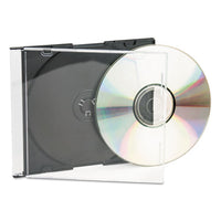 Cd-dvd Slim Jewel Cases, Clear-black, 25-pack