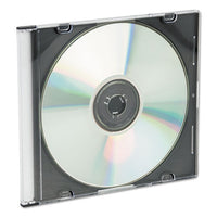 Cd-dvd Slim Jewel Cases, Clear-black, 25-pack