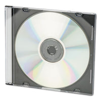 Cd-dvd Slim Jewel Cases, Clear-black, 25-pack