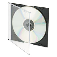 Cd-dvd Slim Jewel Cases, Clear-black, 50-pack