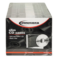 Cd-dvd Slim Jewel Cases, Clear-black, 50-pack