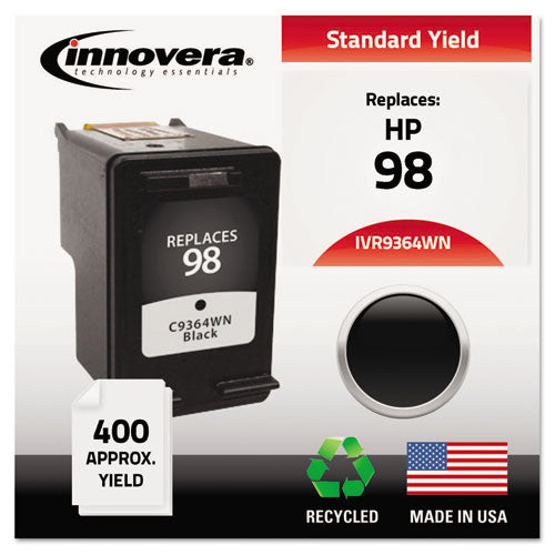 Remanufactured Black High-yield Ink, Replacement For Hp 98 (c9364a), 400 Page-yield