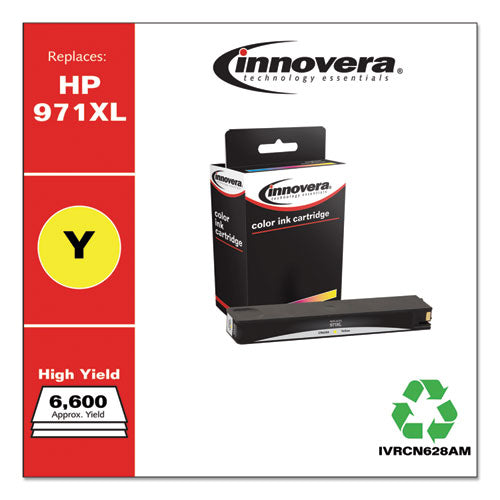 Remanufactured Yellow High-yield Ink, Replacement For Hp 971xl (cn628am), 6,600 Page-yield