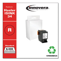 Remanufactured Red Postage Meter Ink, Replacement For Hasler Isink34, 8,500 Page-yield