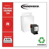 Remanufactured Red Postage Meter Ink, Replacement For Hasler Isink34, 8,500 Page-yield