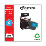 Remanufactured Cyan High-yield Ink, Replacement For Brother Lc75c, 600 Page-yield