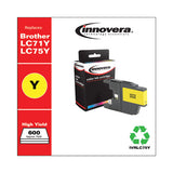 Remanufactured Yellow High-yield Ink, Replacement For Brother Lc75y, 600 Page-yield