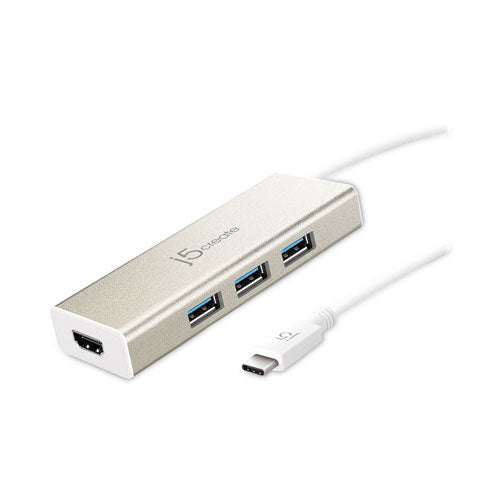 Usb-c 3-port Hub And 4k Hdmi, Silver