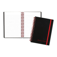 Twin Wire Poly Cover Notebook, Wide-legal Rule, Black Cover, 5.88 X 4.13, 70 Sheets