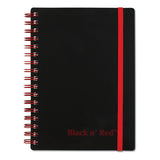 Twin Wire Poly Cover Notebook, Wide-legal Rule, Black Cover, 5.88 X 4.13, 70 Sheets