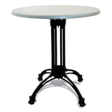 Topalit Tables, Round, 36" Dia X 29"h, Silver Top, Black Iron Base/legs