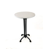 Topalit Tables, Round, 24" Dia X 42"h, Silver Top, Black Aluminum Base/legs