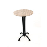 Topalit Tables, Round, 24" Dia X 42"h, Washington Pine Top, Black Aluminum Base/legs
