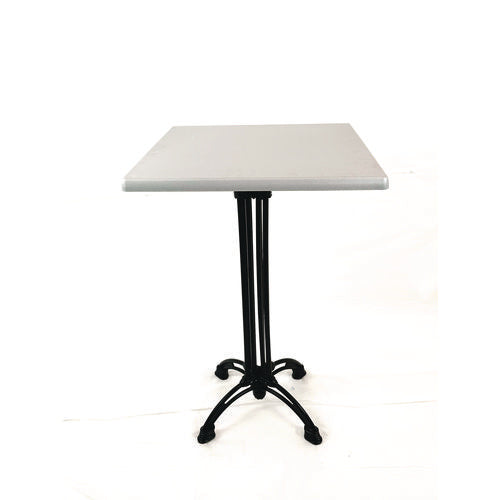 Topalit Tables, Square, 32 X 32 X 42, Brushed Silver Top, Black Aluminum Base/legs