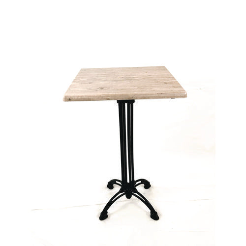 Topalit Tables, Square, 32 X 32 X 42, Washington Pine Top, Black Aluminum Base/legs