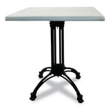 Topalit Tables, Square, 32 X 32 X 29, Silver Top, Black Aluminum Base/legs