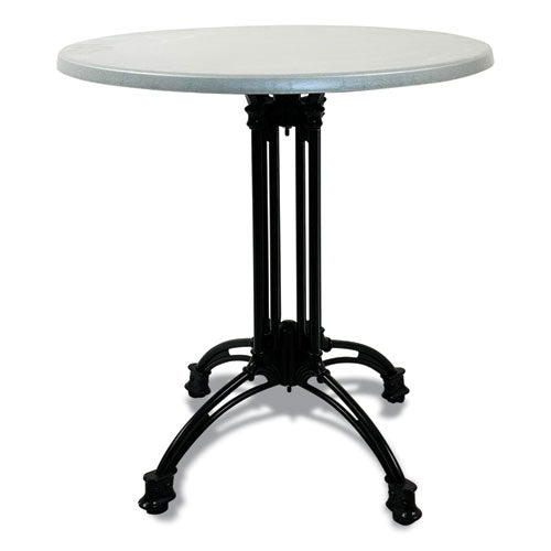 Topalit Tables, Round, 36" Dia X 29"h, Silver Top, Black Aluminum Base/legs