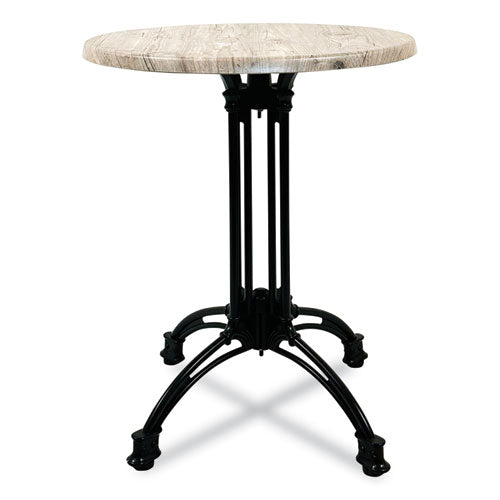 Topalit Tables, Round, 36" Dia X 29"h, Gray Top, Black Aluminum Base/legs