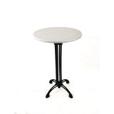 Topalit Tables, Round, 24" Dia X 44"h, Brushed Silver Top, Black Iron Base/legs