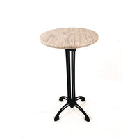 Topalit Tables, Round, 24" Dia X 44"h, Washington Pine Top, Black Iron Base/legs