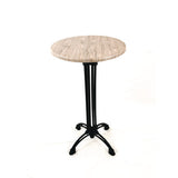 Topalit Tables, Round, 24" Dia X 44"h, Washington Pine Top, Black Iron Base/legs