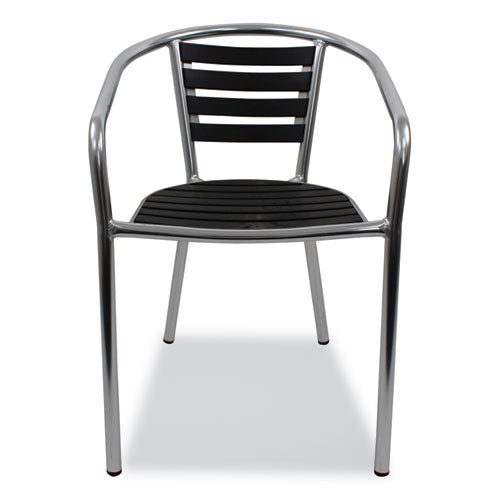 Pinzon Series Chairs, Support Up To 300 Lb, 18" Seat Height, Black/silver Seat, Black/silver Back, Silver Base