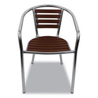 Pinzon Series Chairs, Support Up To 300 Lb, 18" Seat Height, Tan/silver Seat, Tan/silver Back, Silver Base