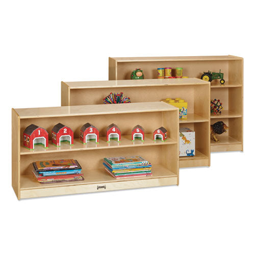 Adjustable Mobile Straight-shelves, Super-sized, 48w X 15d X 35.5h, Birch